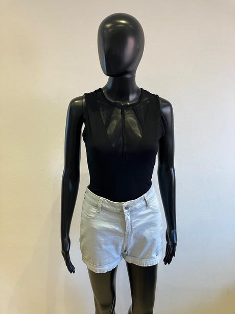 Dámske body s tylom čierne, s