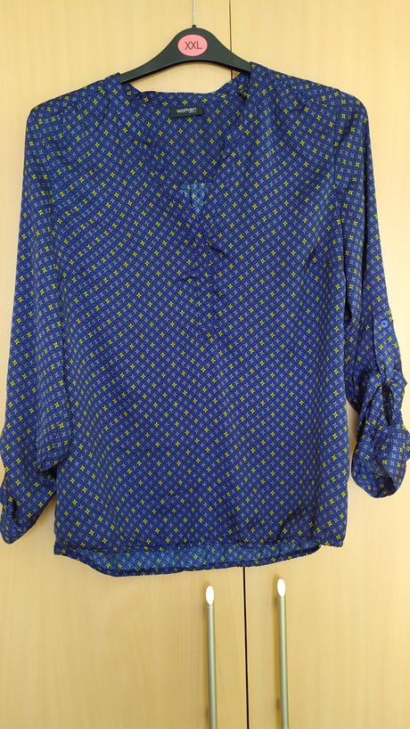 Modrá lesklá blúzka veľ. 42, tchibo,42