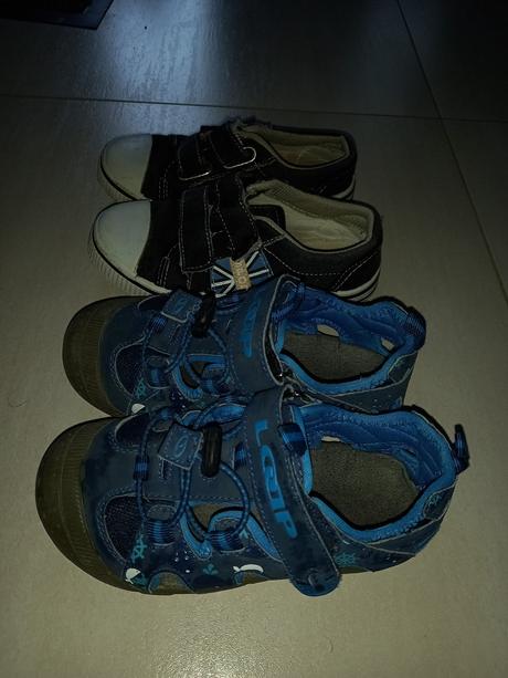 Sandálky + platenky, lotto,28