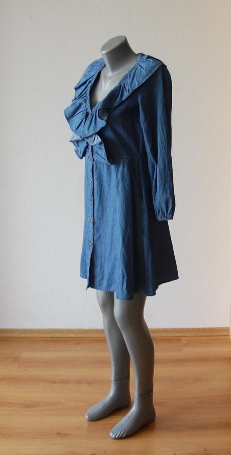 Štýlové denimové šaty s volánom, lee cooper,xs