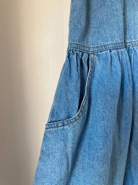 Riflové šaty s vreckami, 164