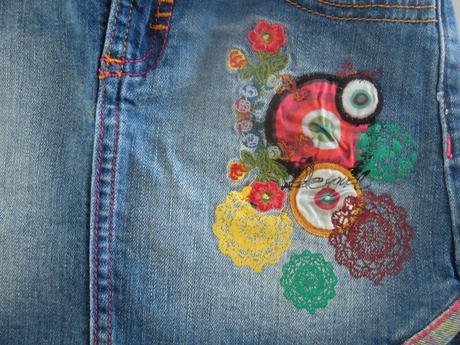 Riflová sukňa desigual 128, desigual,128
