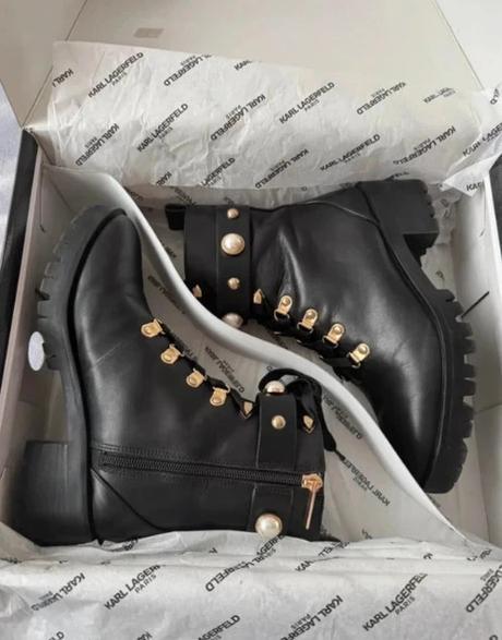 Karl lagerfeld perry military pearl boot, karl lagerfeld,36
