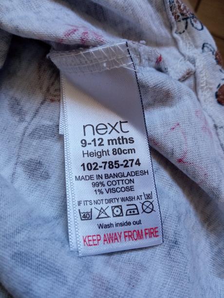 Sivé melírované tričko so vzorom next (80), next,80