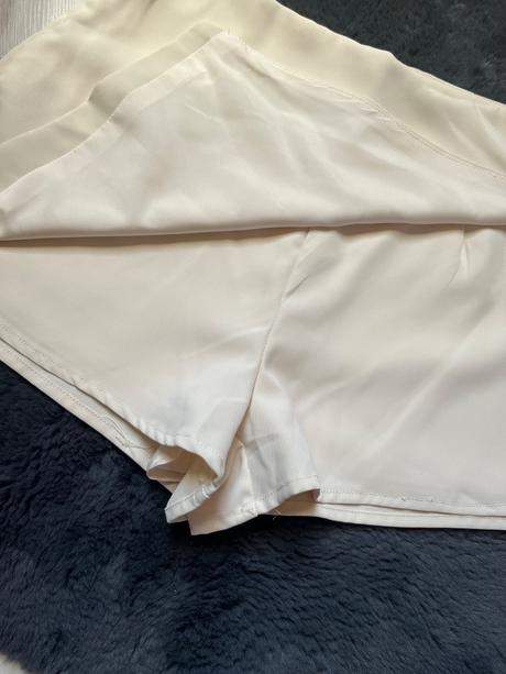 Bežove šortky skort kraťasy s vysokym pasom shein, m