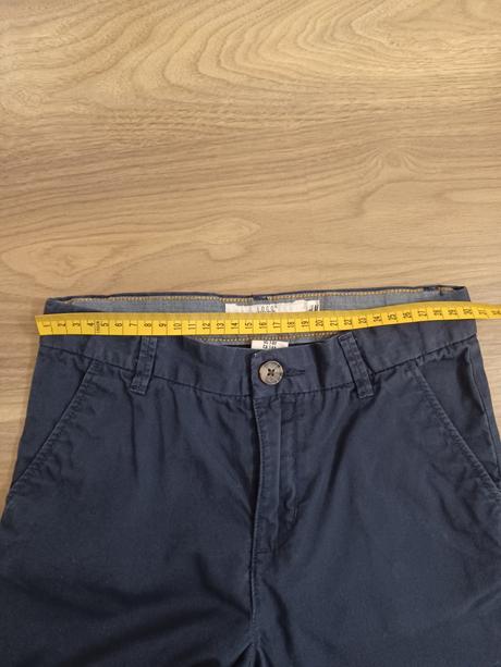 Tmavomodré elegantné nohavice 128 pekná sýta farba, h&m,128