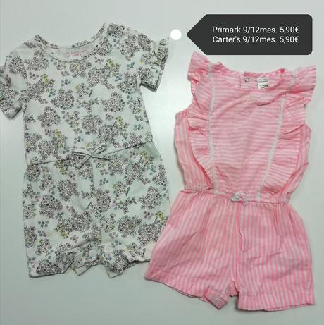 Pásikavý letný overal s volánikmi, carter's,80