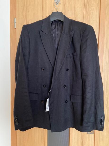 Pánske čierne dvojradové sako h&m, h&m,54