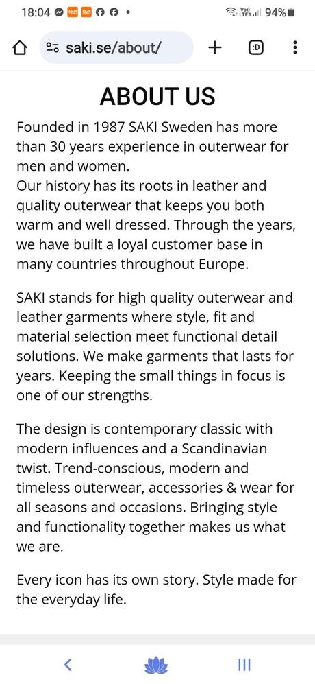 Kabát saki sweden, 36