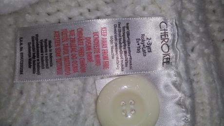 Biely sveter na gombíky s poštovným, cherokee,98