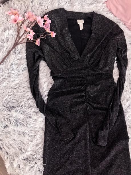 Glitter black šaty h&m, h&m,s