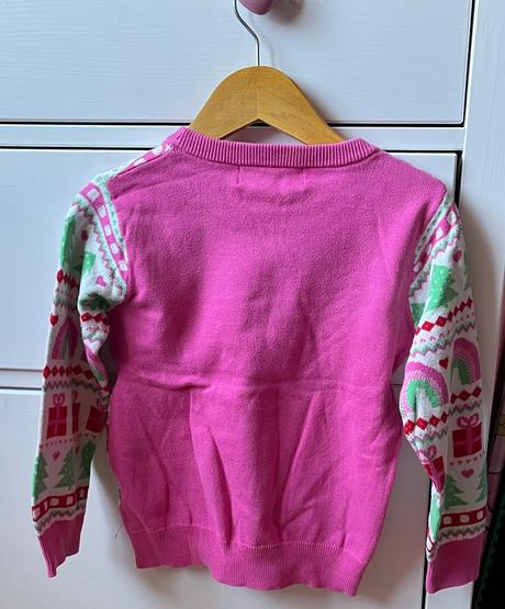 Ružový vzorovaný bavlnený svetrík, h&m, 98/104, h&m,98