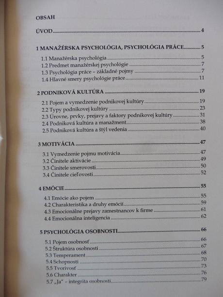 Vybrané kapitoly z manažérskej psychológie, 