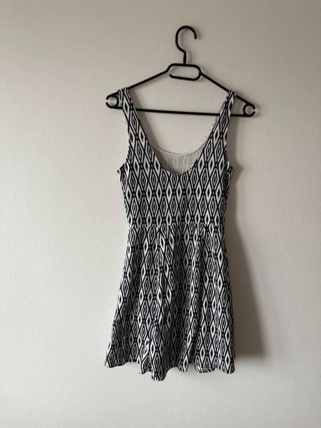 Vzorované, čiernobiele, boho šaty, h&m,s