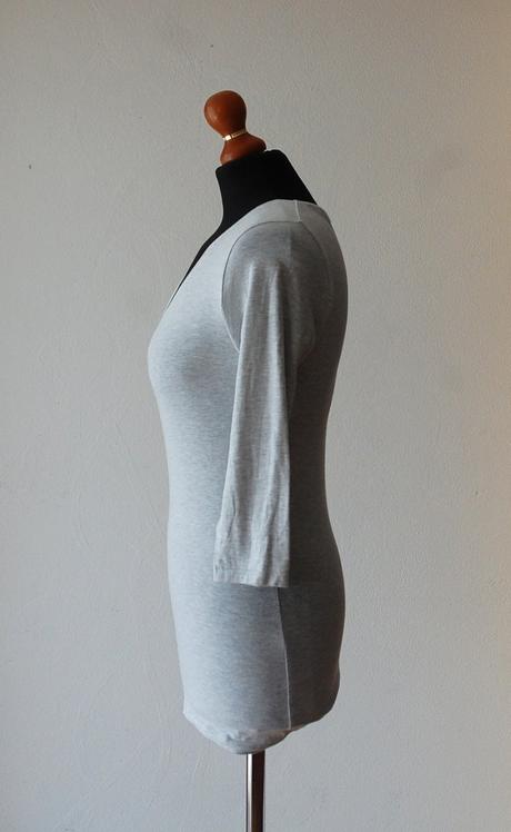 Svetlosivé elastické tričko s 3/4 rukávom zn.onko, xs