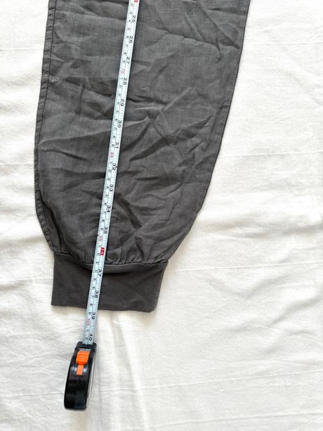 Ľanové olivové nohavice, l