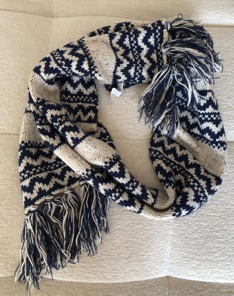 Modro - béžový unisex šál gate, gate