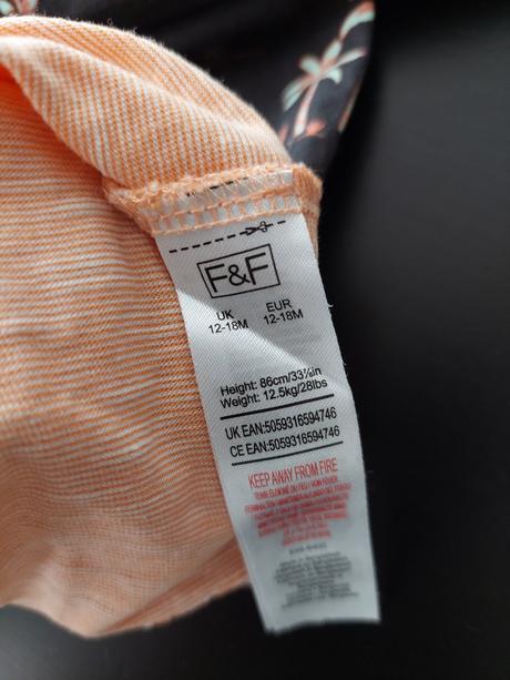 Krátke nohavice na traky a tričko, veľ. 86, f&f,86