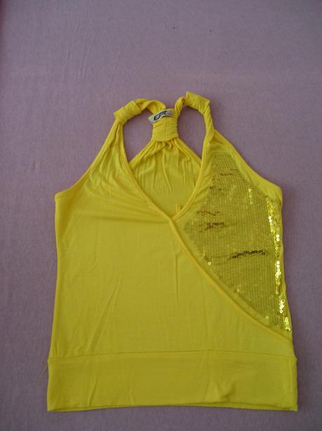 Žlté tielko s flitrami, m