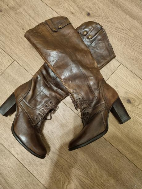 Hnedé kožené čižmy 36, 36