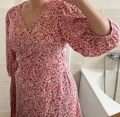 Ružové kvetované zavinovacie šaty, only, m/38, only,m