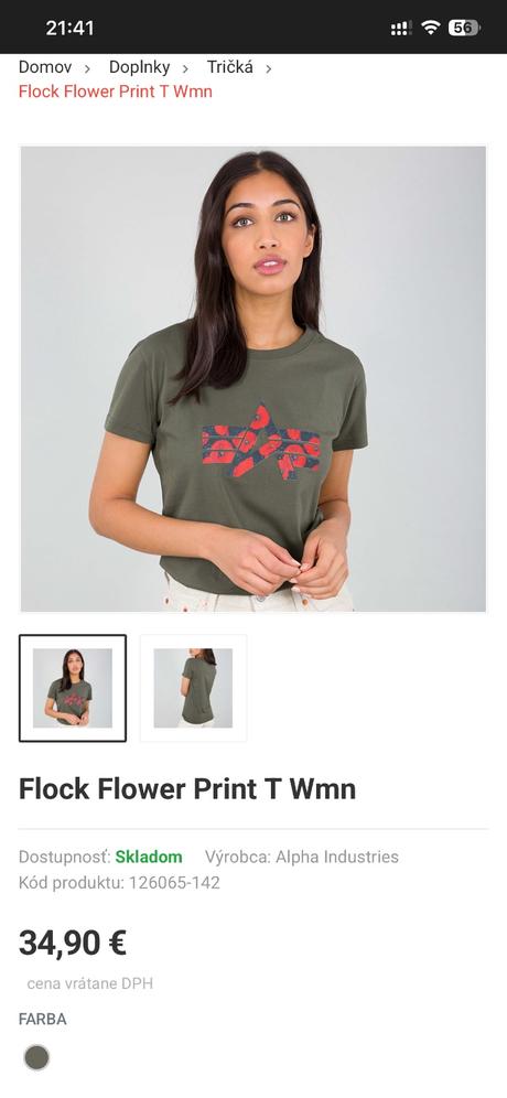 Alpha industries tričko, s