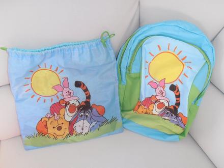 Ruksak macko pú + vrecúško na telesnú výchovu,