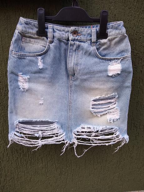 Riflová sukňa., xs