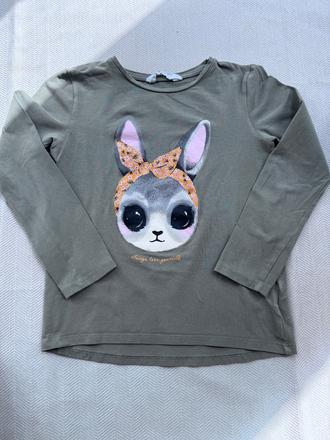 Nové tričko so zajkom 122 - 128 h&m, 122
