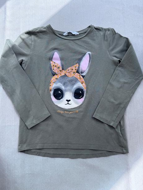Nové tričko so zajkom 122 - 128 h&m, 122