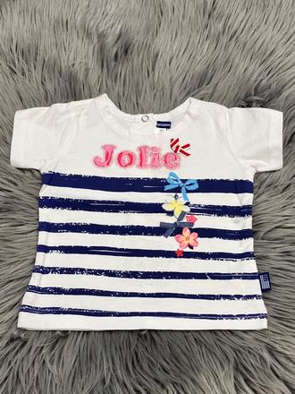 Dievčenské tričko pásikavé s masličkou (0-3 mes.), original marines,56