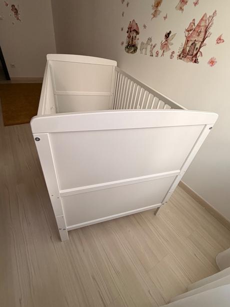 Detská rastúca postieľka drevko 140x70 biela, šírka (cm): 140,dĺžka (cm): 70
