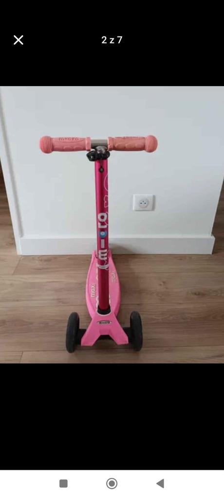 Kolobežka micro ružovej farby pre dievčatá, micro