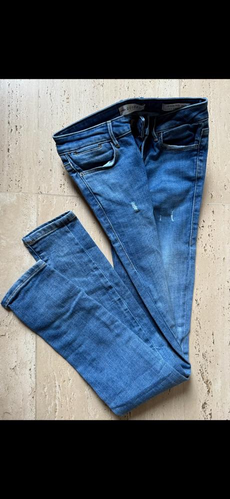 Modré skinny džíny guess, guess,xs