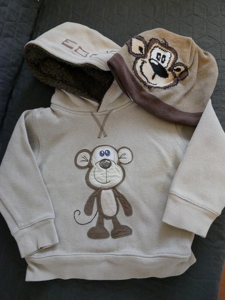 Suprava opicovej mikiny a čiapky next, next,98