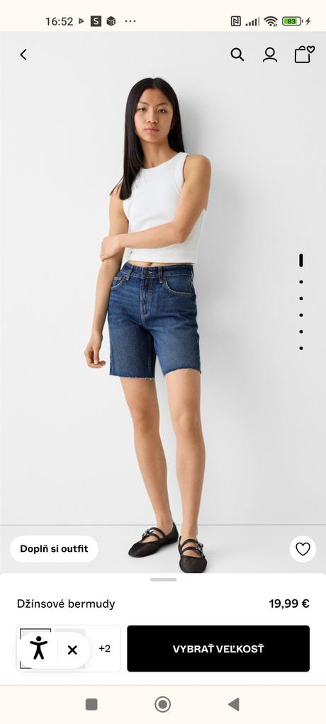 Riflové kraťasy, bershka,36