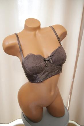 Hnedá saténová podprsenka, 70c, 70c
