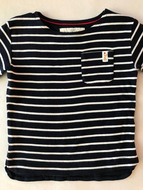 Pruhované tricko h&m tmavomodre 98/104, h&m,104