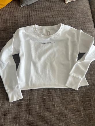 Biely crop top pulovrik ironaesthetics, veľkosť xs, xs
