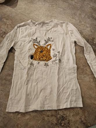 Biele tričko s jelenčekom 164/170, 164