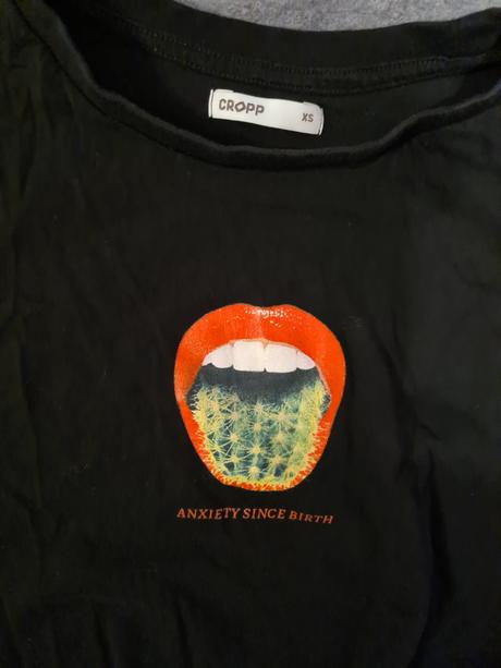 Tričkový crop top, xs