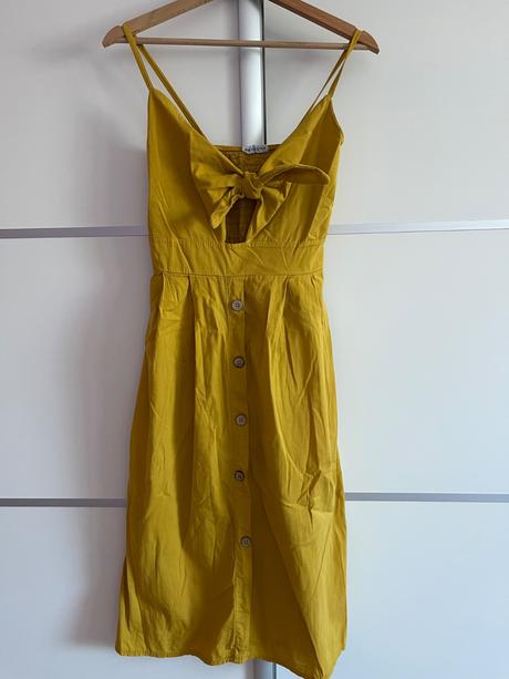 Horčicové letné šaty xs/s, xs