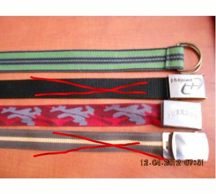 Opasky zelený , červený,,