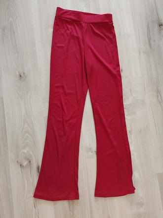 Ľahké malinove  nohavice letné, širšie uni, m