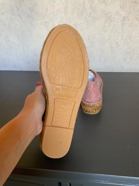 Gaimo ružové espadrilky flitrovane na platforme, 36