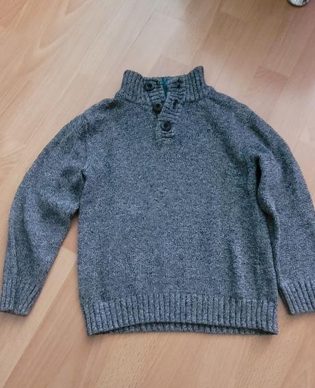 Sveter-tmavosedy, h&m,110