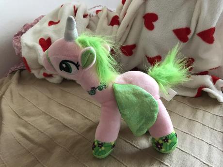 Plyšový jednorožec ružový s krídlami,