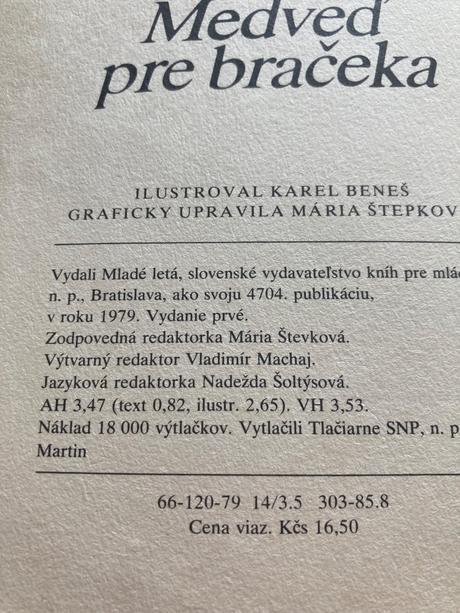 Medveď pre bračeka gašparová eleonóra (1979), 