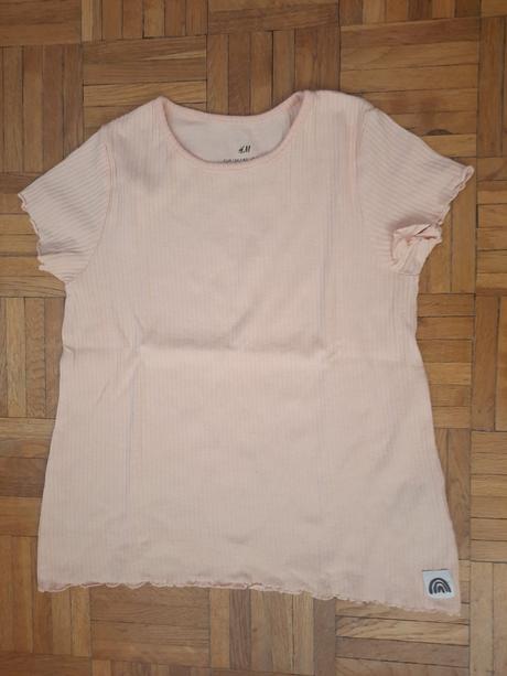 Dievčenské rebrované tričko, h&m,134