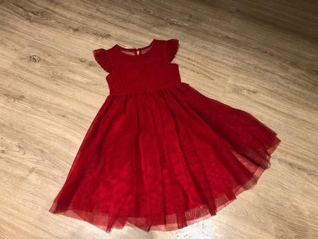 Lindex - sviatočné červené šaty 110 - 116, lindex,110